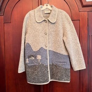 Scheiber Exclusive Austria 100% Wool gray/blue Womens Jacket Blazer size 40